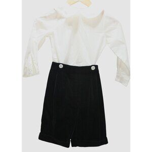 Toddler Boys Size 4 Holiday Wedding Outfit Black Velvet Shorts Set Heirloom